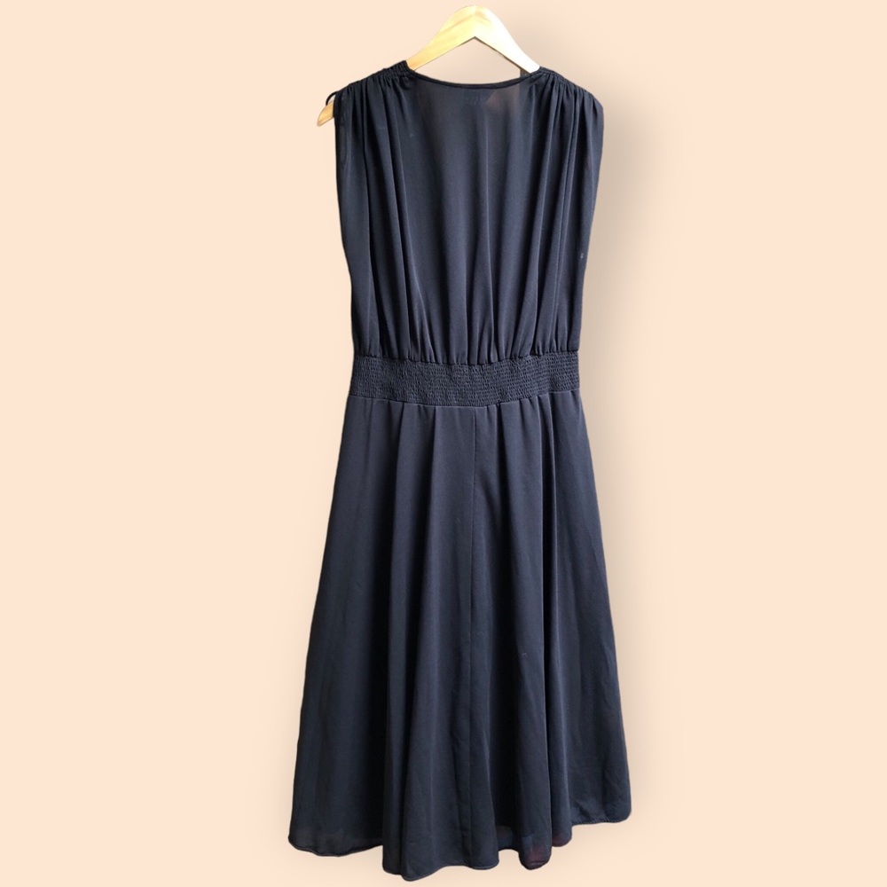 Vintage 70s Montgomery Ward & Co. Young & Now Black Sheer Embroidered Dress - Picture 8 of 12